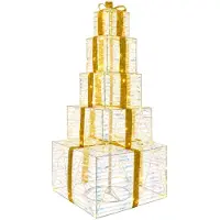 vidaXL Weihnachts-LED-Geschenkbox-Stapel 250 LEDs Warmes Weiß
