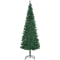Youjia Weihnachtsbaum Kunsttanne künstlicher Christbaum, inkl. Standfuß, LED´s, 2,1 m, 1 Weihnachtsstern, Grün