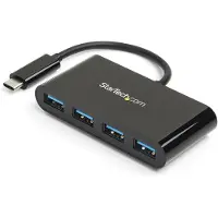 StarTech.com .com 4 Port USB 3.0 Hub - 5Gbps - USB-C zu 4x USB-A, USB 3.2 Gen 1 (3.1 Gen 1) Type-C, USB 3.2 Gen 1 (3.1 Gen 1) Type-A, 5000 Mbit/s, Schwarz, Kunststoff, CE, FCC