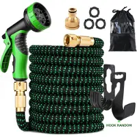 Gistuch 50 Fuß Erweiterbarer Gartenschlauch mit 9 Funktionsdüse Flexible Starke Wassermedizinstoffe mit festem Messing