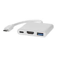 Nedis CCGB64770WT01 USB-Multiport-Adapter 3-in-1 USB 3.2 Gen 1 5 Gbps 0,1 m Weiß