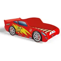 KOBI CARS Kinderbett Autobett 140x70 cm Rot mit Lattenrost