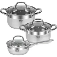 Resto Topf-Set KITCHENWARE "LIBRA, spülmaschinengeeignet", silber (silberfarben), Töpfe, Topf-Set, für alle Herdarten geeignet, auch Induktion