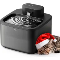 Oneisall Kabelloser Katzenbrunnen 2.2L mit Bewegungsmelder, 4000mAh Akku, 5-stufiger Filter, USB-C