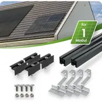 TEPTO Schrägdach Montageset¬†Schwarz für 1 PV-Modul senkrecht 30 mm Rahmenh√∂he