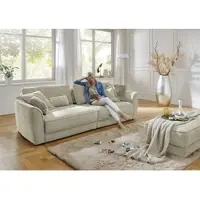 Die Planbar Big-Sofa "ZE-EM24138, 264 cm breit, XXL Couch mit Softsitz", beige (cody beige), B:264cm H:83cm T:125cm, 100% Polyester, Sofas, Big-Sofa, Kaltschaum Polstersofa mit Sitztiefenverstellung