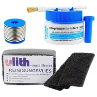 Heima24 Weichlötset für Kupfer-Fittings - Fittinglötpaste + Lötzinn + 10 Stk. Reinigungsvlies GRATIS