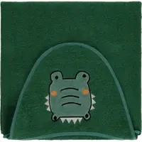 Egeria Kapuzenhandtuch "Crocodile", grün, B:70cm L:100cm, Frottier, Baumwolle, Handtücher, Kapuzenhandtuch, mit Kokodil Applikation