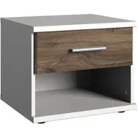 Wimex Nachtkonsole "Joker", weiß (weiß, flagstaff eiche), B:46cm H:38cm T:40cm, Sideboards, Nachtkonsole, Nachtschrank Nachttisch mit 1 Schublade, 46cm breit