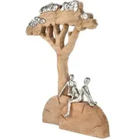 Gilde Skulptur "Skulptur Baum Relaxing naturfarben", braun (naturfarben), B:41cm H:44,5cm T:7,5cm, Mangoholz, Dekofiguren, Skulptur, Entspannung Ruhe Auszeit Paar Harmonie Wellness
