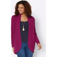 Casual Looks Strickjacke , Damen, Gr. 48, pink (magenta), 50% Baumwolle, 50% Polyacryl, unifarben, Strickjacken Strickjacke