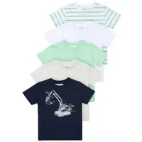 STACCATO T-Shirt "Bagger", Jungen, Gr. 92/98, blau (marine), Oberstoff: 100% Baumwolle., Rundhals, Shirts T-Shirt, 5-er Set