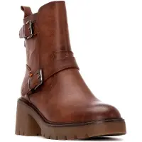 Refresh für Damen. 17297302-CAMEL Stiefelette 172973 braun (39), 3 bis 5 cm, Reißverschluss, Lässig