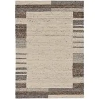 Theko Wollteppich "Ehrwald TK-157", beige, B:70cm H:12mm L:140cm, Schurwolle, Teppiche, Wollteppich, Wendeteppich, besonders flach, handgewebt, reine Wolle, mit Bordüre