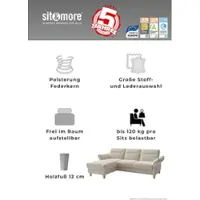 Sit&More "Pamela L-Form, B: 218 cm, optional Schlaffunktion & Bettkasten" wahlweise mit Armteilverstellung, Sofa mit Federkern, Sitzhöhe: 48 cm