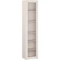 Forte Vitrine "Alice Springs, Vitrine, Glastüre grifflos, 2 Ausführungen", beige (kashmir beige), B:49,8cm H:214,3cm T:34,9cm, Holzwerkstoff, Schränke, Vitrine, Grifflos, Push to Open