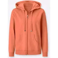 Casual Looks Shirtjacke "Sweatjacke", Damen, Gr. 42, papaya, 100% Baumwolle, unifarben, Shirts Shirtjacke