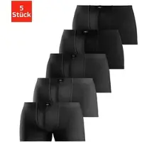 H.I.S. Boxer H.I.S "Boxershorts für Herren", Herren, Gr. 9 (XXXL), 5 Stk., Jersey, schwarz, Jersey, Obermaterial: 95% Baumwolle, 5% Elasthan, unifarben, körpernah, Unterhosen Boxer, aus Baumwolle, Topseller
