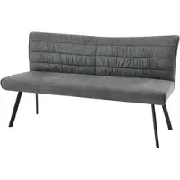 ByLiving Sitzbank "ROBBIE", grau (anthrazit, schwarz), B:161cm H:90cm T:63cm, Stahl, Stoff, Sitzbänke, Sitzbank, Microfaser, bis 240 kg, Taschenfederkern, Steppung im Rücken, Keder