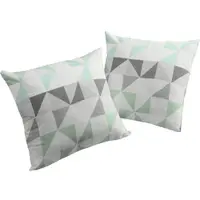 Wirth Dekokissen "Berlare" Gr. 2, blau (graugrün, kreise), B:50cm L:50cm, Baumwolle, Polyester, Dekokissen_Sitzkissen_Kissenhüllen, Dekokissen, Kissenhülle ohne Füllung, 2 Stück