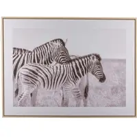 Creativ home Bild mit Rahmen "Zebra", schwarz-weiß (farbe rahmen: hellbraun, farbe bild(er): schwarz, weiß), B:80cm H:60cm T:2,5cm, Papier, Bilder, Bild mit Rahmen, mit schwarz-weißem Motiv