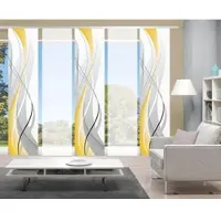 Home wohnideen Schiebegardine "CARLISLE 5ER SET" Gr. 1, gelb, B:60cm H:245cm, Microfaser, Polyester, Gardinen, Schiebegardine, HxB: 245x60, Topseller