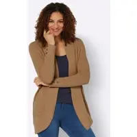 Witt Strickjacke "Strickjacke Longstrickjacke mit Struktur-Muster", Damen, Gr. 38, braun (camel), Sportlich, Strickjacken Strickjacke