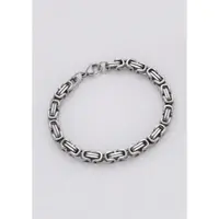 Firetti Edelstahlarmband "Schmuck Geschenk Königskettengliederung, 6,7 mm" Gr. 23, silber (edelstahlfarben), Armbänder, Herren, 23, Edelstahl, Edelstahlarmband