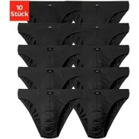 H.I.S. Slip H.I.S "Herren Minislip", Herren, Gr. 8 (XXL), 10 Stk., Jersey, schwarz, Jersey, Obermaterial: 95% Baumwolle, 5% Elasthan, unifarben, körpernah, Unterhosen Slip, in Baumwoll-Mix, Topseller