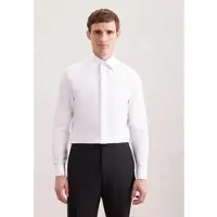 Seidensticker Smokinghemd , Herren, Gr. XXL (46), normale Ärmellängen, weiß, 100% Baumwolle, unifarben, tailored fit, Doppelmanschette, Hemden Smokinghemd, Gala Uni