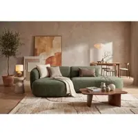 Otto Home Ecksofa "OSTRUP Rundsofa, L-Form, Naturtöne, Boucle oder Chenille", grün (khaki), B:278cm H:73cm T:152cm, 100% Polyester, Sofas, Ecksofa, Breite 278 cm, organische Form mit sanften Rundungen