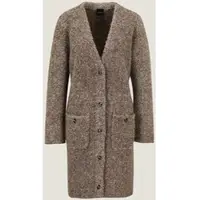 MADELEINE Strickjacke "Strickjacke Strickmantel mit Alpaka", Damen, Gr. 44/46, braun (trüffelbraun, melange), Modern, comfort fit, Strickjacken Strickjacke