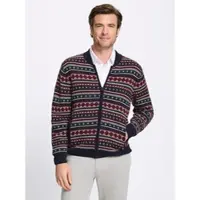 Witt Weiden Strickjacke WITT "Strickjacke Strickjacke im Jacquardmuster", Herren, Gr. 54, bunt (marine, gemustert), Strick, , Basic, Strickjacken Strickjacke