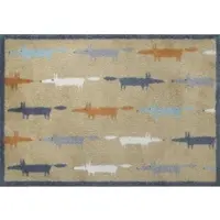 Turtle Mat Fußmatte "Running Mr Fox Multi", bunt, B:60cm H:9mm L:85cm, Baumwolle, Teppiche, Fußmatte