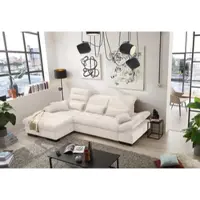 Set One By Musterring Ecksofa "SO4100 V", weiß, B:284cm H:80cm T:190cm, 100% Polyester, , Sofas, Ecksofa, mit verstellbaren Kopfteilen, wahlweise mit Funktionen, Cord-Bezug