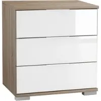 Wimex Nachtkonsole "Easy", weiß (struktureichefarben hell, weißglas), B:52cm H:56cm T:38cm, Sideboards, Nachtkonsole, mit Glas- oder Spiegelfront