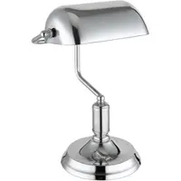 Otto Home Tischleuchte "Ellvi", silber (chromfarben), 1, H: 37cm, 1 Stk., Leuchten, Wippschalter am Kabel, Bankerlampe, Vintage, Tischleuchte