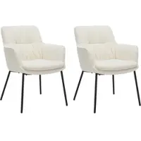 Otto Home Esszimmerstuhl "Katelin", weiß (creme), B:60cm H:83cm T:67cm, Webstoff 100% Polyester, Stühle, Esszimmerstuhl, pflegeleichter Webstoff Bezug, pulverbeschichtetes Metallgestell