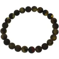 Ostsee-Schmuck Armband "- Kugel 8 mm - Bernstein -" Gr. 19, schwarz (schwarzgrau, bernsteinfarben), Armbänder, Damen, Bernstein, Armband