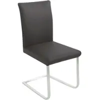 K+W Komfort & Wohnen Freischwinger "Santos III", braun (schoko 78, edelstahlfarbig), B:47cm H:99cm T:62cm, Stühle, Freischwinger, mit Sattlernaht, Gestell aus Edelstahl, hochwertiger Sitzkomfort