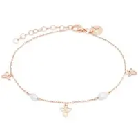 Tamaris Armband "Schmuck Geschenk Edelstahl Armkette", rosa (roségoldfarben, kristallweiß, weiß, kristallweiß), Armbänder, Damen, 21cm, Edelstahl, Armband, mit Zirkonia (synth.) - mit Kunststoffperle