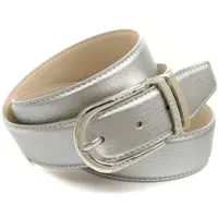 Anthoni Crown Ledergürtel , Damen, Gr. 80, silber (silberfarben), Leder, unifarben, Gürtel Ledergürtel, mit Fashion Dornschließe