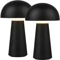 TRIO REALITY LEUCHTEN LED Außen-Tischleuchte "Lennon", schwarz, 1, Ø 13,6cm H: 21,5cm, 2 Stk., Leuchten, 2er Set LED Tischlampe,4-fach Touchdimmer, Ladefunktion per USB-C,IP44, LED Außen-Tischleuchte