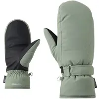 Ziener Fäustlinge "KISARI-Z AQUASHIELD DAMEN", Damen, Gr. 8, grün (dusty grün), Kunstfaser, Handschuhe Fäustlinge, wasserdicht, winddicht, atmungsaktiv, warmes Fleece-Futter