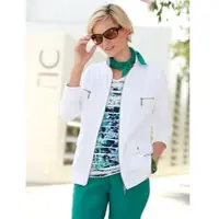 Casual Looks Shirtjacke "Shirtjacke", Damen, Gr. 52, weiß, 100% Baumwolle, unifarben, ohne Ausschnitt, Shirts Shirtjacke
