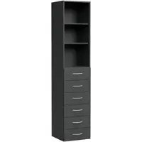 Wimex Standregal "Multiraumkonzept", grau (grafit), B:40cm H:185cm T:40cm, Holzwerkstoff, Regale, Standregal, planbar und erweiterbar