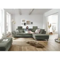 Die Planbar Ecksofa "Ottomane MP-IN14007 L-Form, Breite 306 cm", cord forest, B:306cm H:84cm T:197cm, 100% Polyester, Sofas, Ecksofa, wahlweise mit Schlaffunktion und verstellbaren Kopfstützen