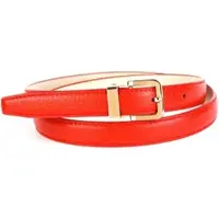 Anthoni Crown Ledergürtel , Damen, Gr. 95, rot, Rindsleder, unifarben, Gürtel Ledergürtel, glänzende Schließe, Rindsleder, elegant, uni