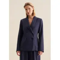Seidensticker Jackenblazer "Schwarze Rose", Damen, Gr. 48, blau, 100% Leinen, unifarben, Blazer Jackenblazer