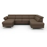 Sit&More Wohnlandschaft SIT & MORE "Vincenzo U-Form", braun, B:317cm H:84cm T:93cm, Sofas, Wohnlandschaft, inklusive Kopfteilverstellung, optional Schlaffunktion & Bettkasten